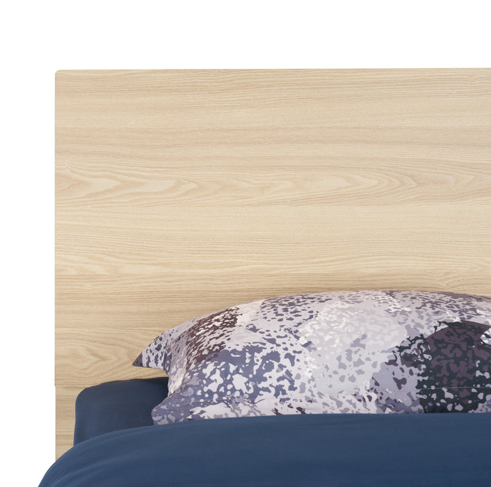 Lit à panneaux Riley avec tête de lit et cadre de lit pour enfants, fabriqué au Canada, naturel - format lit simple