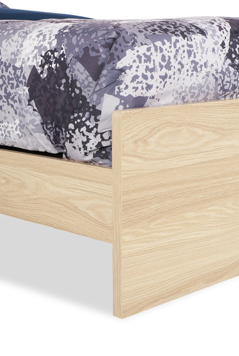 Lit à panneaux Riley avec tête de lit et cadre de lit pour enfants, fabriqué au Canada, naturel - format lit simple