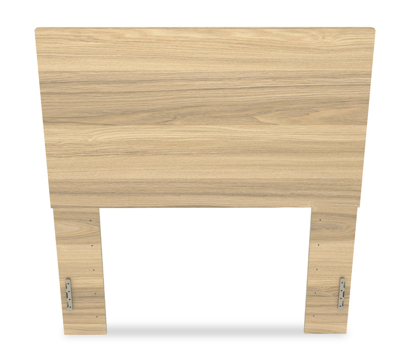 Ensemble de chambre à coucher Riley 6 pièces avec lit à panneaux, commode, miroir et table de nuit, fabriqué au Canada, naturel - format lit simple
