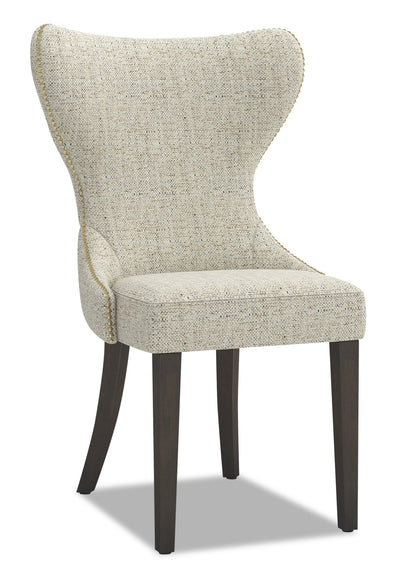Shea Wing-Back Dining Chair with Linen-Look Fabric, Wood - Ivory | Chaise de salle à manger Shea à oreilles en tissu d’apparence lin et en bois - ivoire