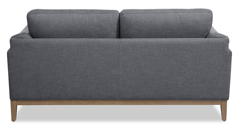 Causeuse Valley de 67,7 po en tissu avec base et pattes en hévéa - étain