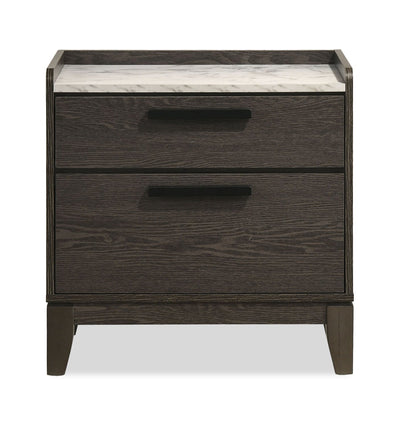 Sable Bedside 2-Drawer Nightstand, 24"W x 24"H - Dark Grey | Table de nuit Sable de 24 po (L) x 24 po (H) à 2 tiroirs - gris foncé
