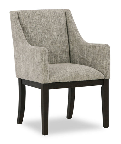 Metro Dining Arm Chair with Polyester Fabric - Beige & Brown | Chaise de salle à manger à accoudoirs Metro en tissu de polyester - beige et brun