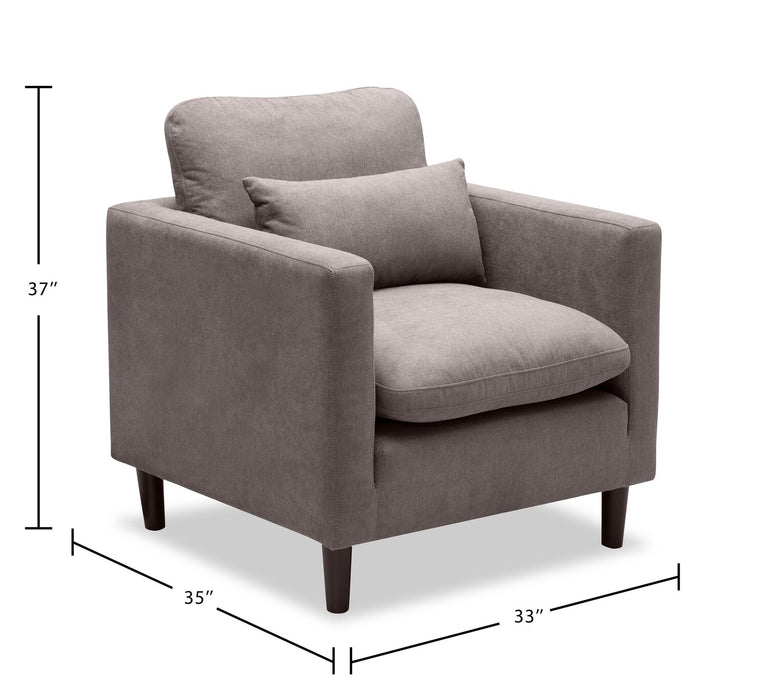 Fauteuil Kortlyn de 33 po en tissu d’apparence lin - gris