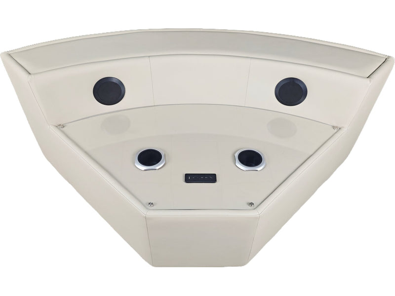 Sofa sectionnel à inclinaison électrique Zen 3 pièces en tissu d’apparence cuir avec massage et 2 consoles rabattables - abricot
