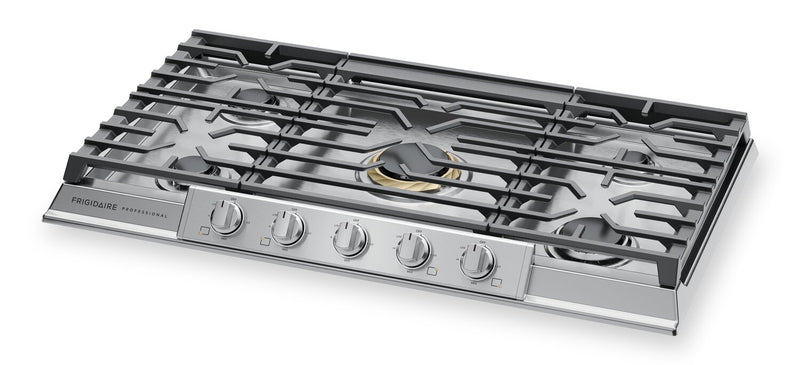Surface de cuisson à gaz Frigidaire Professional de 36 po à 5 brûleurs - acier inoxydable - PCCG3680AS