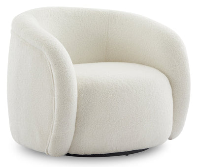 Solo 31.1" Sherpa Fabric Curved Accent Chair - Ice Cream | Fauteuil d’appoint courbé Solo de 31,1 po en tissu sherpa - crème glacée