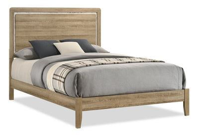 Sable Panel Bed with Headboard & Frame, Light Brown - Full Size | Lit à panneaux Sable brun clair avec tête de lit et cadre de lit - format lit double
