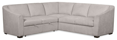 Envy 2-Piece Left-Facing Chenille Fabric Sleeper Sectional - Fog Grey | Sofa-lit sectionnel de gauche Envy 2 pièces en tissu de chenille - gris brouillard