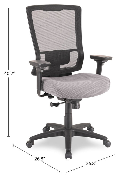 Chaise de bureau Remy de Tempur-Pedic de 26,8 po - grise avec dossier à mailles