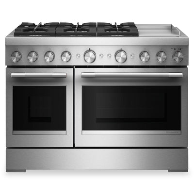 KitchenAid 6.3 Cu. Ft. 6 Burner Dual Fuel Range with Griddle – Stainless Steel - KFDD948SSS | Cuisinière hybride KitchenAid de 6,3 pi³ à 6 brûleurs avec plaque chauffante - acier inoxydable - KFDD948SSS