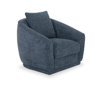 Fauteuil d’appoint pivotant Rio de 34,5 po en tissu de chenille - bleu