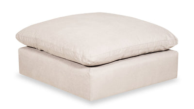 Eclipse Modular 43" Linen-Look Fabric Ottoman with Feather Down Cushion - Linen Beige | Pouf modulaire Eclipse de 43 po en tissu d’apparence lin avec coussin en duvet et plumes - beige lin