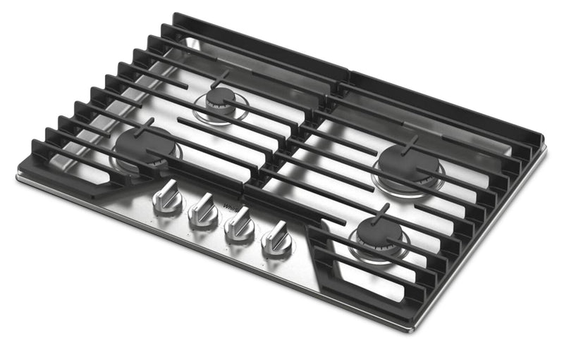 Surface de cuisson à gaz Whirlpool de 30 po avec grilles en fonte à charnières EZ-2-LiftMC - WCGK5030PS