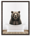 Œuvre d’art encadrée « Bear in Tub » sur toile - 17,5 po x 21,5 po