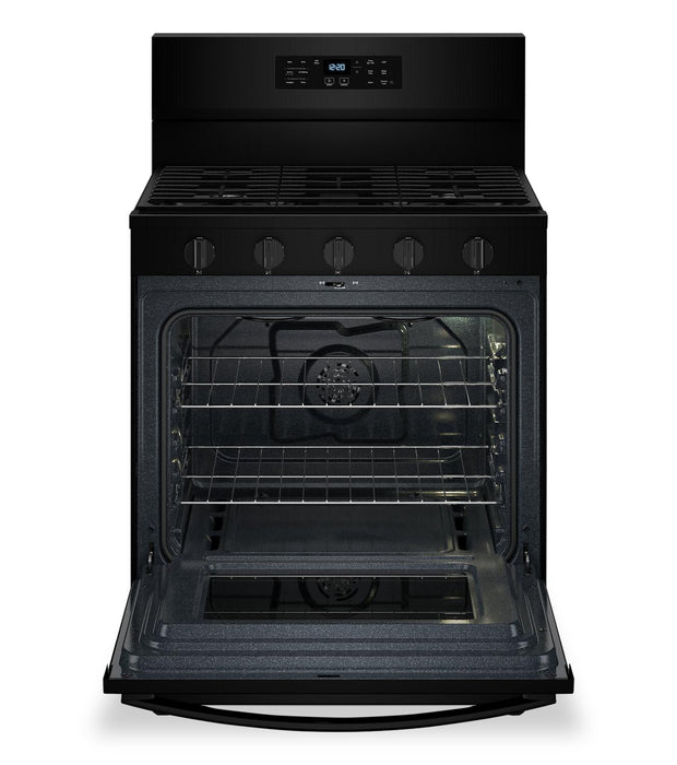 Cuisinière à gaz Whirlpool de 5 pi³ avec friture à air et autonettoyage - noire - WFGS5030RB