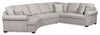 Sofa-lit sectionnel enveloppant de gauche Haven de Scott Living 3 pièces en tissu de chenille - gris