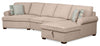 Sofa-lit sectionnel enveloppant de gauche Haven de Scott Living 3 pièces en tissu de chenille avec rangement - taupe