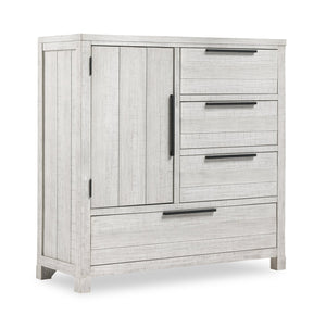 Commode verticale de chambre à coucher Haven de 48 po (L) x 48 po (H) à 4 tiroirs avec armoire de rangement - blanche