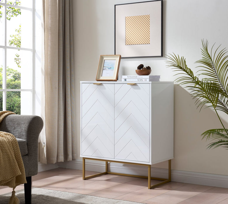 Armoire décorative Lottie de 28,5 po à 2 portes - blanc lustré