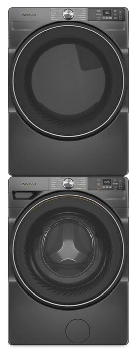 Laveuse intelligente à chargement frontal de 5,2 pi³, sécheuse électrique de 7,4 pi³ de Whirlpool - noir volcan