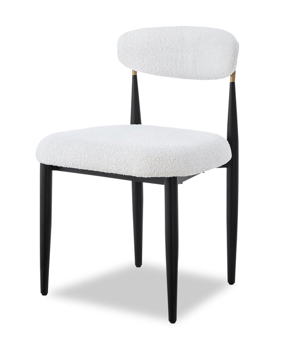 Ensemble de salle à manger Capri de Kort & Co. 5 pièces avec table de 72 po (L), touches dorées, base piédestal et 4 chaises - blanc