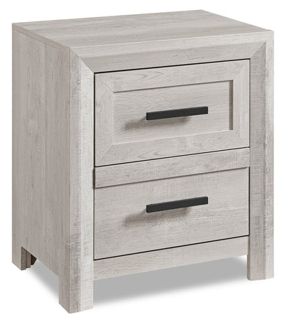 Lark Bedside 2-Drawer Nightstand, 24"W x 26"H - Rustic White | Table de nuit Lark de 24 po (L) x 26 po (H) à 2 tiroirs - blanc rustique