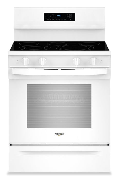 Cuisinière électrique Whirlpool de 5,3 pi3 et de 30 po avec friture à air sans préchauffage - blanche - YWFES7030SW