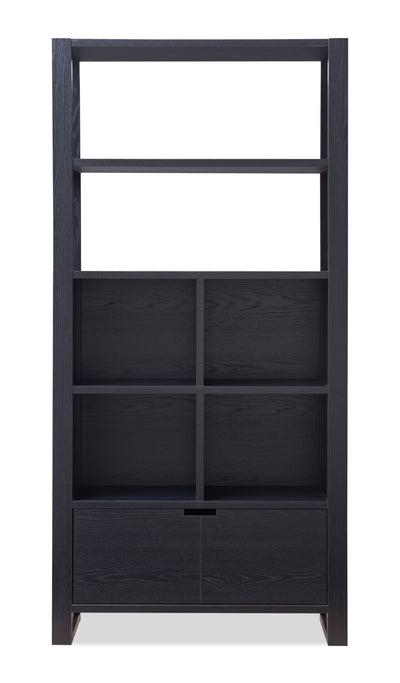 Oscar 36" Contemporary Bookcase with File Drawer – Matte Black | Bibliothèque contemporaine Oscar de 36 po avec tiroir classeur - noir mat