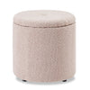 Pouf de rangement rond Saskatchewan de 14,75 po en tissu - rose