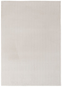 Carpette Channel en fausse fourrure ivoire avec revers en mousse à mémoire de forme - 7 pi x 10 pi