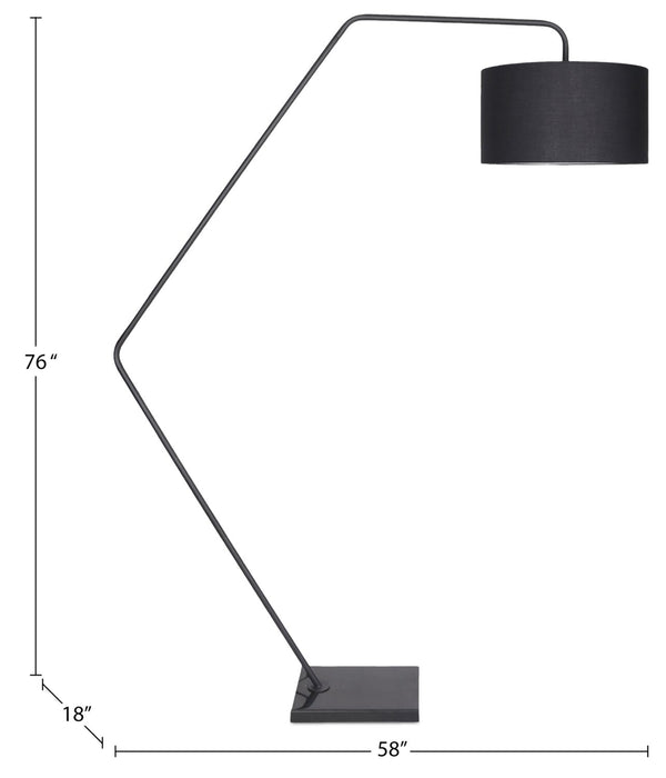 Lampe à pied Killian de 76 po en marbre noir