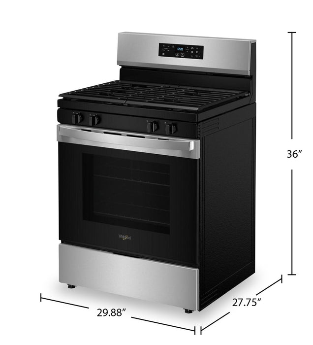 Cuisinière à gaz Whirlpool de 5,3 pi³ et de 30 po avec brûleur SpeedHeatMC - WFGS3530RS