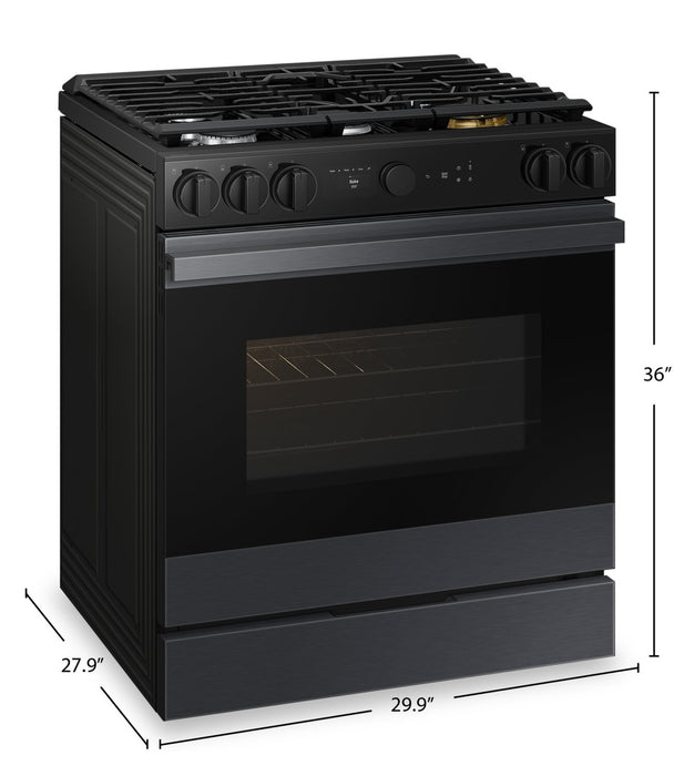 Cuisinière intelligente à gaz encastrée Samsung de 6 pi³ avec friture à air et Air Sous Vide - noir mat - NSG6DG8500MTAA