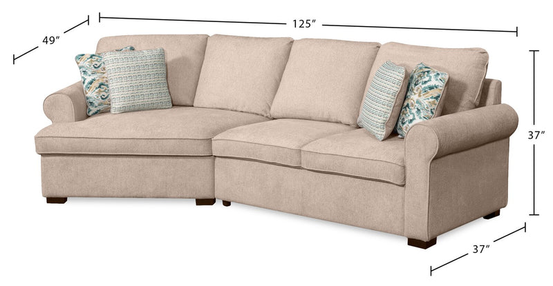 Sofa sectionnel enveloppant de gauche Haven de Scott Living 2 pièces en tissu de chenille - taupe