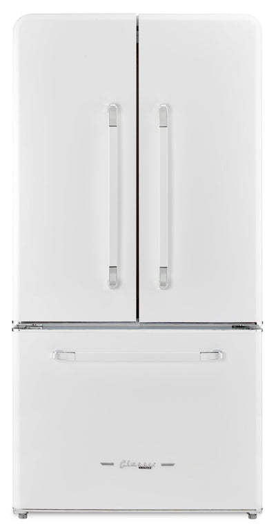 Classic Retro by Unique 36" 21.4 Cu. Ft. Counter-Depth Refrigerator - Marshmallow White - UGP-595L W AC | Réfrigérateur Classic Rétro par Unique de 36 po et de 21,4 pi3 de profondeur comptoir - blanc guimauve - UGP-595L W AC | U595LWAC