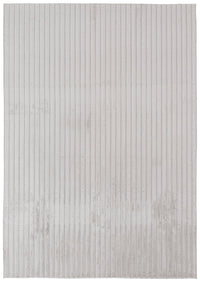 Carpette Channel en fausse fourrure gris clair avec revers en mousse à mémoire de forme - 5 pi x 7 pi