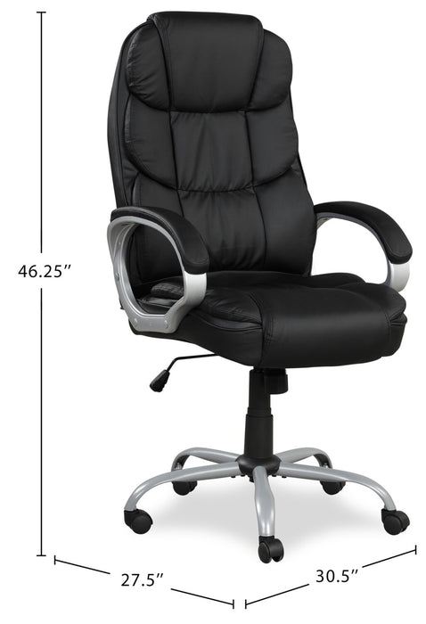 Chaise de bureau réglable Fionn de Sealy de 30,5 po - noire