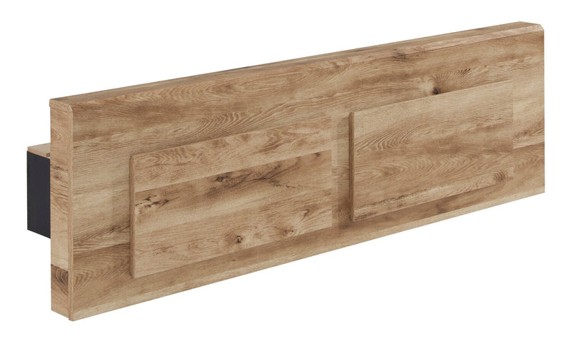 Lit de rangement Derekson naturel avec 2 tiroirs intégrés au pied du lit - format très grand lit