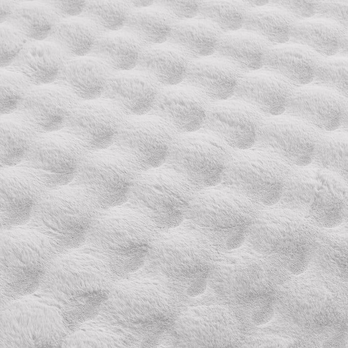 Carpette Bubble en fausse fourrure gris clair avec revers en mousse à mémoire de forme - 5 pi x 7 pi