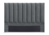 Tête de lit rembourrée Amos en tissu anthracite en canaux - format grand lit