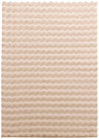 Carpette Bubble en fausse fourrure taupe avec revers en mousse à mémoire de forme - 5 pi x 7 pi