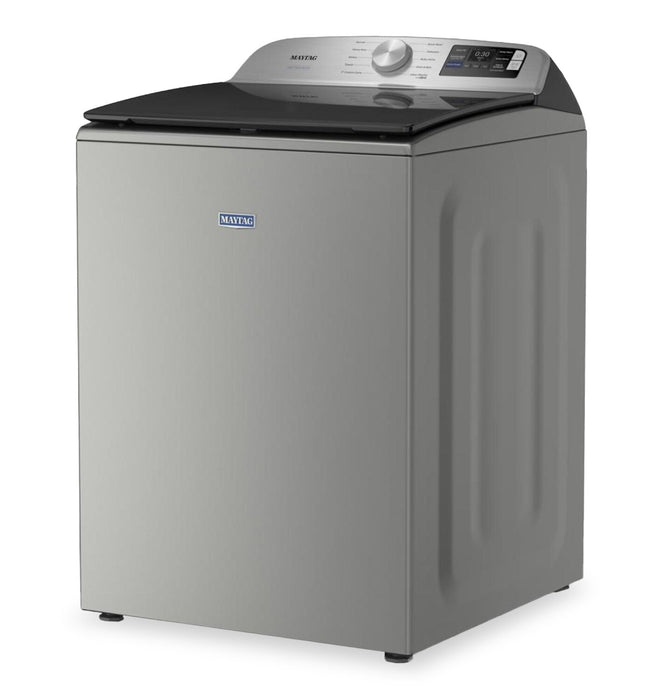 Laveuse intelligente à chargement par le haut de 6,0 pi³ et sécheuse électrique de 7,4 pi³ de Maytag - argenté radieux