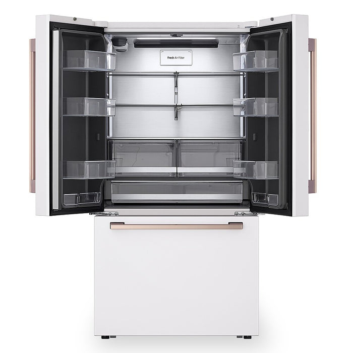 Réfrigérateur intelligent LG Studio de 27 pi3 et de 36 po de profondeur comptoir MAXMCà portes françaises - essence blanche - SRFB27W3