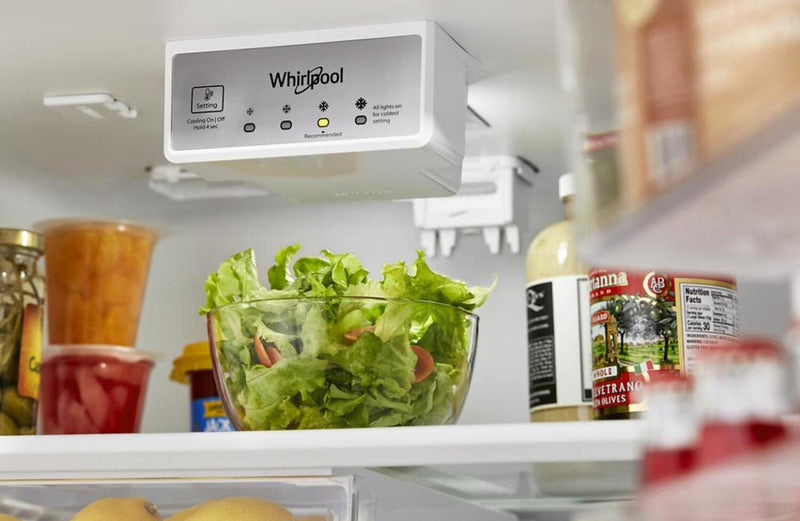 Réfrigérateur Whirlpool de 16,3 pi³ et de 28 po à congélateur supérieur - blanc - WRTX5328PW
