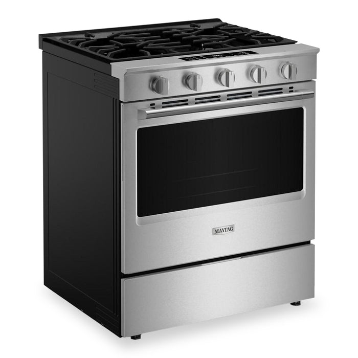 Cuisinière à gaz encastrée Maytag de 5 pi³ et de 30 po avec friture à air sans préchauffage - acier inoxydable résistant aux traces de doigts - MSGS7030SZ