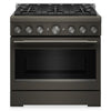 Cuisinière à gaz KitchenAid de 5,1 pi3 et de 36 po avec mode de friture à air sans préchauffage - minerai noir - KFGS936SBE