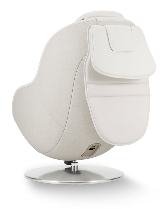 Fauteuil de massage inclinable LG de 29,6 po en tissu d’apparence cuir avec pouf assorti - beige