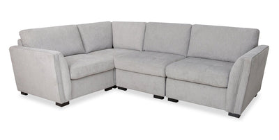 Vault 4-Piece Sectional with Three Storage Chairs - Grey | Sofa sectionnel Vault 4 pièces avec 3 fauteuils de rangement - gris