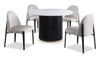 Ensemble de salle à manger Capri de Kort & Co. 5 pièces avec table ronde de 47 po (L), base piédestal et 4 chaises en cuir végétalien - taupe